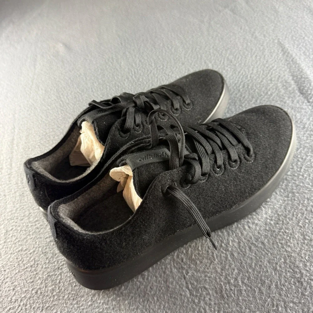 Allbirds Wool Cruiser Shoes Men's M9.5 Black Sustainable Lace Up Sneakers